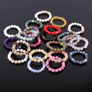 Bagues extensibles en pierre naturelle délicate de 4 mm, faites à la main, en cristal de guérison, pour hommes et femmes, cadeau de bijoux pour tous les jours - Product Image 1