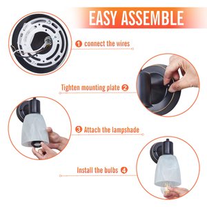 Chải Nickel sắt E26 Vanity đèn phòng ngủ hiện đại tường ánh sáng đồ đạc chuyển đổi quay Wall Mount Frosted Glass Tường Đèn - Product Image 6