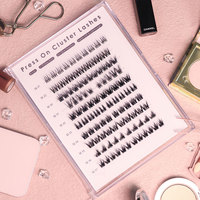 Extensions de cils en velours PBT coréen biodégradable, cils individuels à presser, bouquets de cils, faux cils en bande complète