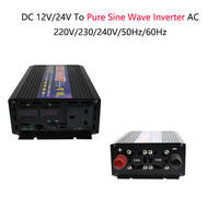 Onduleur à onde sinusoïdale Pure 3000W, convertisseur solaire hors réseau, onduleur 12v, 220v, 1500w, prise EU, 50HZ, 60HZ, convertisseur de fréquence