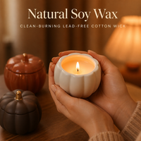 Bougies en cire de soja en céramique en forme de citrouille avec parfum de lavande pour la décoration d'Halloween et les fêtes