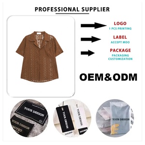 Oem người đàn ông của mùa hè bông đan Polo T-Shirt nút lên cổ điển Crochet lưới ren phong cách giản dị trống thiết kế - Product Image 5