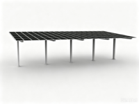 Abri solaire pour voiture en acier au carbone |   Structure pré-assemblée OEM/ODM pour parkings autoroutiers et arrêts de bus