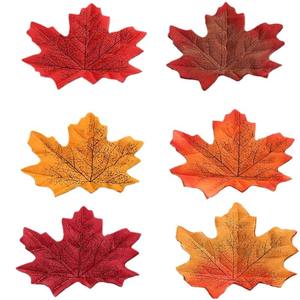 50 pièces <span class=keywords><strong>de</strong></span> feuilles d'érable artificielles <span class=keywords><strong>de</strong></span> 8 cm pour la décoration d'arbre d'Halloween, guirlande murale, vase, mariage, bricolage, plantes séchées - Product Image 2