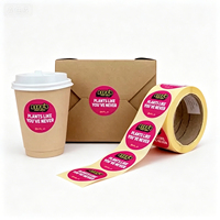 Etiquetas Adhesivas Personalizadas para Tazas de Café, Etiquetas Impermeables para Empaque de Bebidas, para Cafeterías, Comida para Llevar, Marca