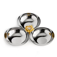 Corbeille à fruits en acier inoxydable de style européen, plateau de service léger et luxueux pour thé et collations, assiette à collations à motif uni pour table basse de salon, hôtel