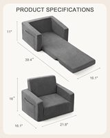 Canapé pliable Jouha sans structure en velours côtelé, convertible, 55 cm, mousse haute densité, chaise longue confortable pour salon, canapé pour enfants