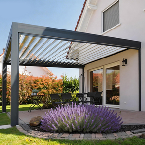 Système de toiture de pergola, pergola bioclimatique pour jardin, ensembles de jardin, <span class=keywords><strong>véranda</strong></span> extérieure, terrasses, jardin extérieur - Product Image 1