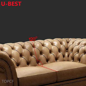 U-BEST Canapé 3 places en cuir rétro, canapé d'appartement, canapé, divan, canapé, meubles de salon de maison, meubles de salon - Product Image 4