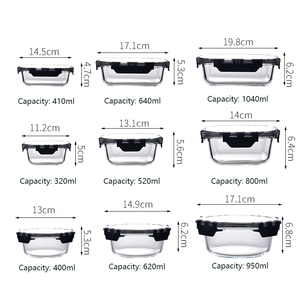 BPA trẻ em miễn phí Hộp Ăn Trưa thủy tinh thực phẩm lưu trữ container tiffin hộp Borosilicate thủy tinh thực phẩm lưu trữ container bát đặt với nắp - Product Image 3