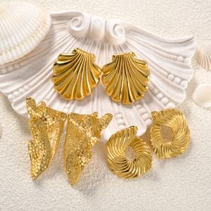 Joyería de Moda, Aretes de Aro Geométricos Modernos, de Acero Inoxidable, Resistentes al Agua, Chapados en Oro de 18k, Unisex, para Aniversario, Certificados por GDTC - Product Image 3