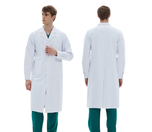 เสื้อกาวน์ป้องกันไฟฟ้าสถิตย์แขนสั้นและยาวผ้ามีคุณภาพดีเสื้อโค้ทห้องปฏิบัติการคลินิกในช่องปาก - Product Image 5