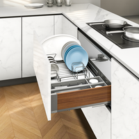 ARTSTEEL Tiroir à vaisselle coulissant moderne et écologique en aluminium, égouttoir multifonctionnel avec compartiments pour couverts