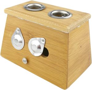 Boîte à moxibustion en bambou à deux trous pour la thérapie de moxibustion, médecine traditionnelle chinoise (MTC), soins de bien-être à domicile - Product Image 1