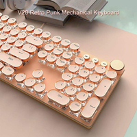 Teclado Mecánico con Cable EWEADN V20 de Tamaño Completo con Retroiluminación LED USB-C, Plug and Play para Computadora/Laptop, Juegos y Oficina