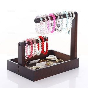 SHI SHENG braccialetto portatile in legno rigido catena T-Bar Rack per braccialetto orologio collana casa organizzazione titolare vetrina - Product Image 2