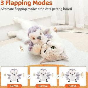 Jouets pour chat Flapping Bird (pas de vol), réaliste Sandpiper Chirp Tweet, Rechargeable Touch Activated Kitten Toy Interactive Cat Exer - Product Image 3