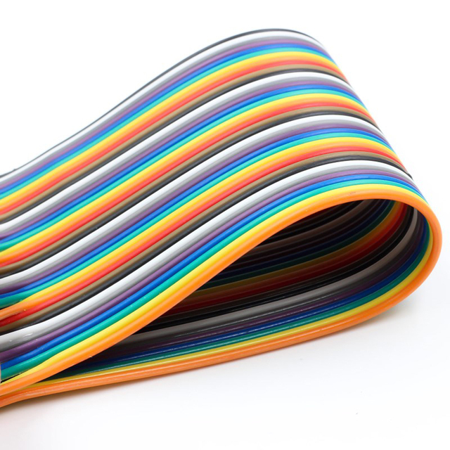 1M 3.3ft 40 Way 40 pin Flat Color Rainbow Ribbon IDC Cable Wire Rainbow Cable