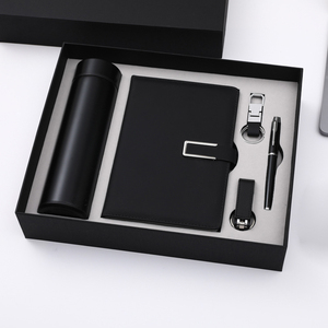 Luxury Business Gift Set With PU Leather Notebook Pen And Water Bottle In Blue <b>Box</b> Personalized Corporate <b>Present</b> Custom Logo - Product Image 1