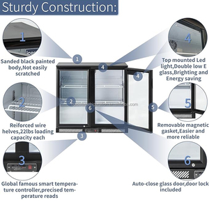 Hai cửa mini đồ uống tủ lạnh hiển thị mát trở lại Bar bia chai Ba cửa trượt Showcase tủ lạnh tủ đông - Product Image 4