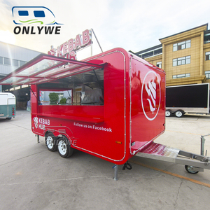 Onlywe Food Truck Mobile per Gelati e Caffè, Chiosco da Mercato per Aree Panoramiche, Bar Mobile da Esterno, Rimorchio per Fast Food - Product Image 5