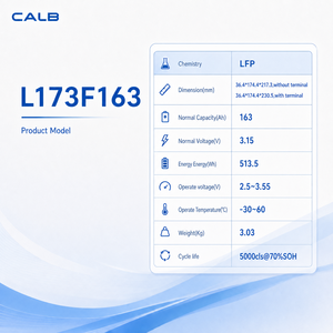 Cellule de batterie LiFePO4 CALB 163Ah 3.2V Grade A EUCAR Niveau 2 Sécurisée Testée aux vibrations thermiques et à l'épreuve de la compression 5000cls pour véhicules électriques - Product Image 3