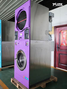 Completamente automatico commerciale lavatrice Stack lavatrice asciugatrice a gettoni con asciugatrice per il negozio di lavanderia Self Service - Product Image 4