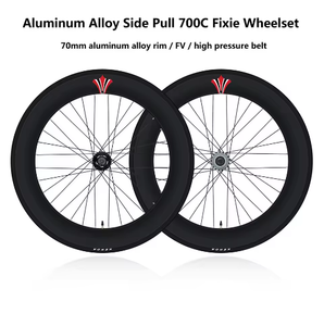 Juego de Ruedas de Piñón Fijo de Aleación de Aluminio de 70 mm con Freno V y Eje Flip-Flop para Bicicleta <span class=keywords><strong>Fixie</strong></span> con Neumáticos Clincher - Ligero y Duradero con 36 Radios - Product Image 5