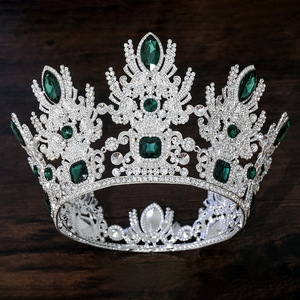 Diadème de concours de beauté européen américain, alliage exquis, électroplaqué, couronne de mariage, anniversaire, reine, strass, fiançailles - Product Image 3