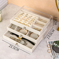 Boîte à bijoux portable haut de gamme personnalisée en gros Boîte cadeau pour bijoux de grande capacité pour boucles d'oreilles et bagues