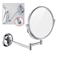 Miroir extensible chromé mural à bras réglable pour la décoration intérieure, idéal pour une organisation optimale de la maison et un design moderne de salle de bain