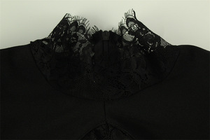 Abito Corto Nero in Pizzo Bodycon da Donna con Collo Alto, Sexy, per Club, Nuova Collezione 2026 - Vendita all'Ingrosso - Product Image 6