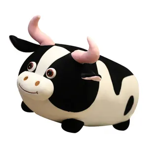 귀여운 암소 봉제 베개 슈퍼 소프트 팻 흑백 암소 인형 동물 봉제 장난감 어린이 장난감