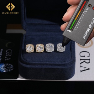 Hot Sale Fashion Jewelry 925 <b>Silver</b> Moissanite Diamond <b>Stud</b> Earrings 2ct Iced Out VVS Moissanite Earrings - Product Image 3