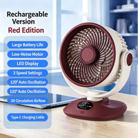 Ventilateur de table USB intelligent, batterie 2400 mAh ou alimentation secteur, 2 couleurs, plusieurs vitesses, silencieux, pour bureau