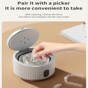 160ml Household Ultrasonic UV <b>Cleaner</b> Machine Jewelry Aligner <b>Retainer</b> Denture Ultrasonic Cleaning - Product Image 5