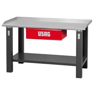 USAG - 05068032BB Établi avec plateau en tôle d'acier 1500 mm - 1 tiroir-EAN 8010239310780 BANCS DE TRAVAIL ET TABLES - Product Image 2