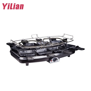 Machine à <span class=keywords><strong>raclette</strong></span> électrique avec surface de cuisson en acier antiadhésif, outil pour dîner et barbecue en intérieur - Product Image 6