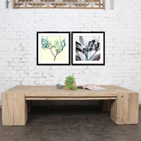 Table basse en bois massif recyclé de style campagnard, finition naturelle, plateau robuste, style antique chinois