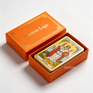 Mazzo di Carte dei Tarocchi Personalizzato di Lusso con Stampa Professionale in Lamina d'Oro e Finitura in <span class=keywords><strong>Lino</strong></span> per Divinazione Mistiche - Product Image 2