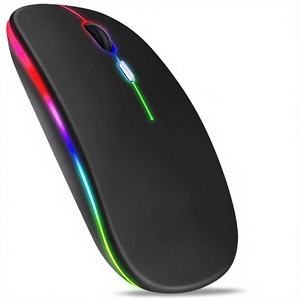 Souris sans fil droitière rétroéclairée par LED RGB, interface USB 2,4 GHz, suivi optique, rechargeable, 2 boutons, 1 molette - Product Image 1