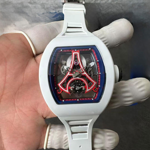 Reloj Tourbillon de Diseño Personalizado Estilo 52-03, Reloj Mecánico de Lujo para Hombre de Cerámica Blanca - Product Image 1