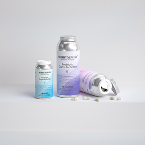 160ml 180ml 200ml 250ml Food Grade Metal Sliver Vitamin Bottle Packaging Label Printing Health Care Pill Capsule Bottles - Product Image 2