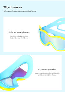 แว่นตาว่ายน้ำสำหรับเด็ก,แว่นตาสำหรับเด็กแบบปรับได้ป้องกันแสงยูวีสำหรับอุดหู - Product Image 5