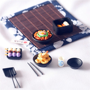 Xixi casa de muñecas Mini comida juego accesorios BJD escena circundante Bola de pescado japonés Ramen Bowl palillos salsa de inmersión - Product Image 4
