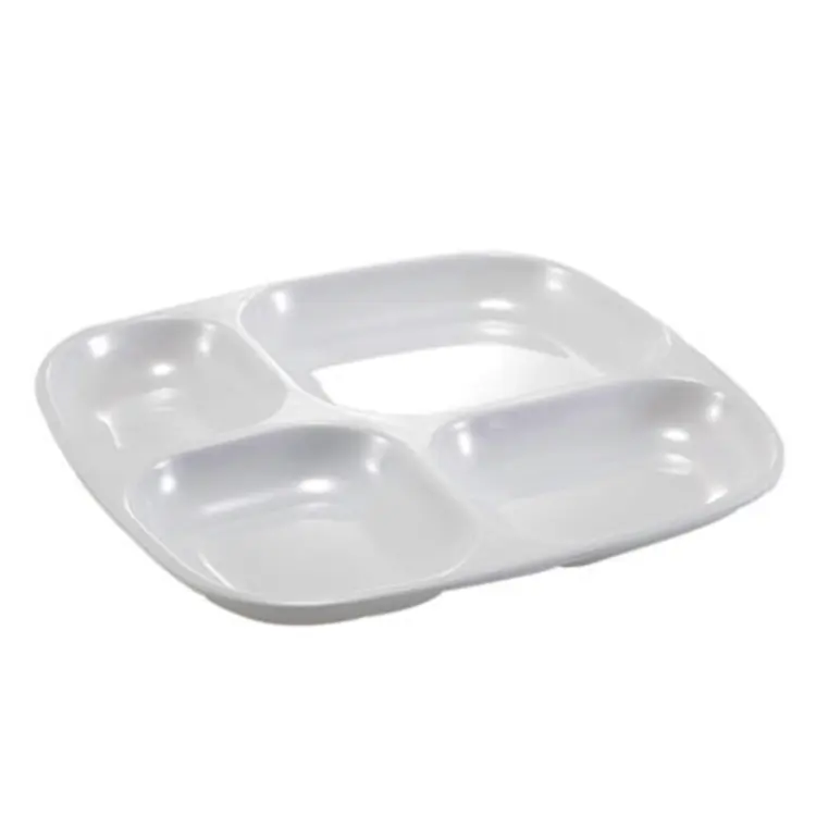 4 Ngăn Thức Ăn Nhanh Tấm Bữa Sáng Melamine Phân Chia Tấm Với Ngăn Nước Sốt