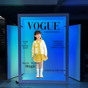 กล่องบูธภาพถ่ายนิตยสารพร้อมไฟ LED ภายในสีเงินสำหรับเช่ามุมสูง - Product Image 5