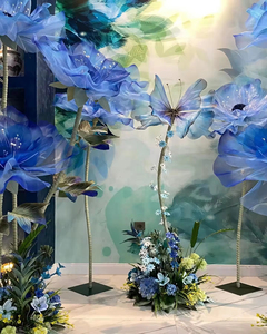 2025 vente chaude géant papillon <span class=keywords><strong>fleurs</strong></span> avec Eva/papier/organza matériel pour fenêtre décor mariage fête Floral ensemble - Product Image 4