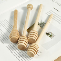Cuchara manual de bambú para miel, varilla agitadora de madera con logotipo personalizado
