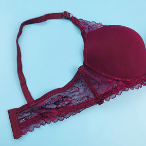 Ensemble <span class=keywords><strong>de</strong></span> sous-vêtements <span class=keywords><strong>en</strong></span> dentelle Sexy pour femmes jantes à section mince beau soutien-gorge arrière soutien-gorge push-up Hipster solide pour petits seins nouveau Style - Product Image 6